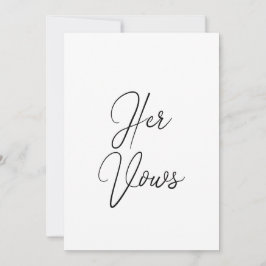 Ihre VW-Karte | Wedding Vow Booklet für Bride Einladung