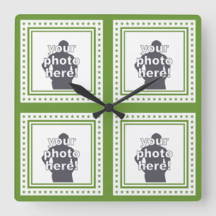 IHRE Wanduhr mit 4 FOTOS kundenspezifische Farb