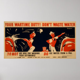 Ihre Wartezeit! Verschwenden Sie kein Vintages WPA Poster