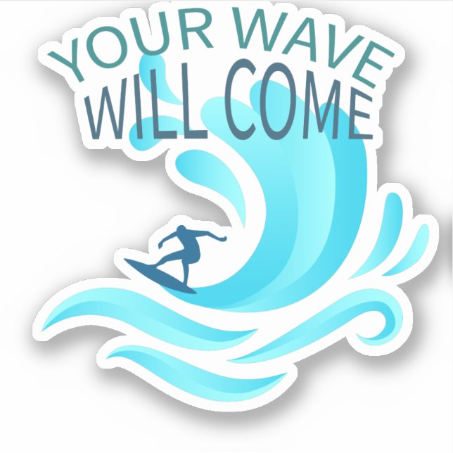 IHRE WAVE wird Surfing Surfer Slogan Sprichwort Aufkleber (Vorderseite)