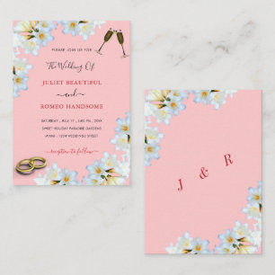 Ihre weiße Lilien rosa Einladung zur Hochzeit