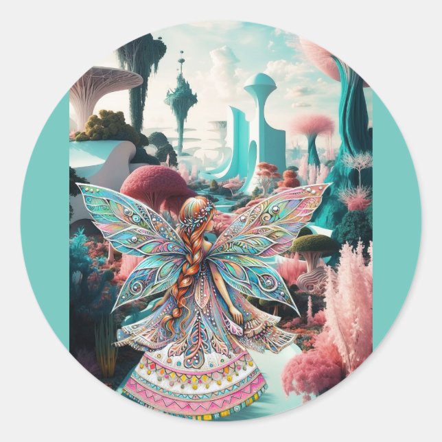 Ihre Welt der Magischen Wunder Runder Aufkleber (Vorderseite)