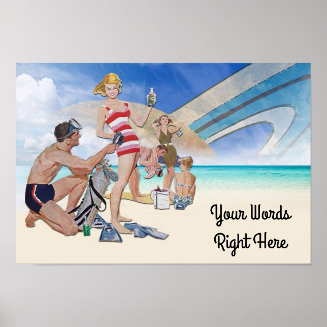 Ihre Worte auf diesem Planeten Beach Poster (Vorne)