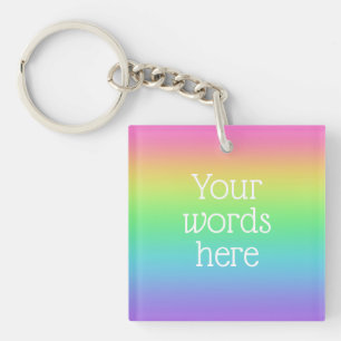 Ihre Worte Personalisiert Regenbogen Schlüsselanhänger