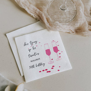 Ihre Zwanziger mit Rosé-Champagner 30. Geburtstag Serviette