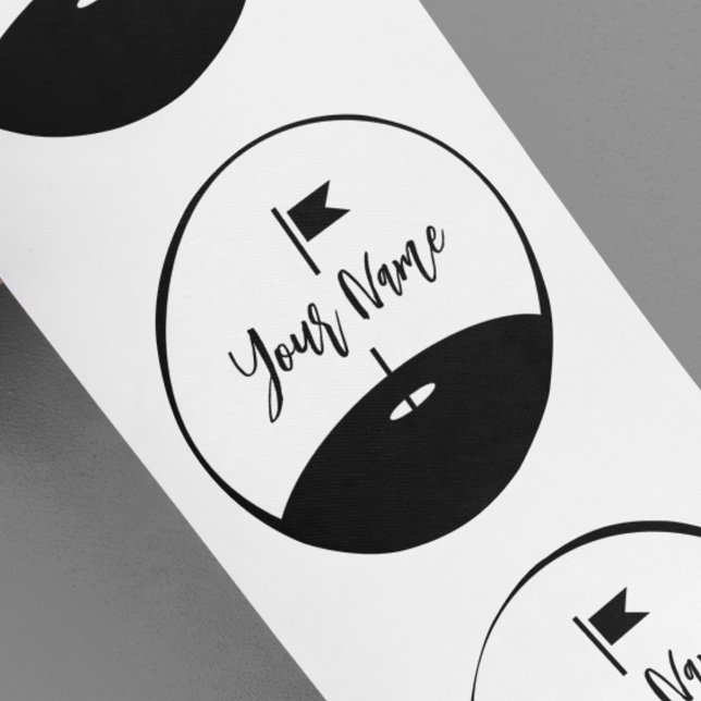 Ihren Namen Golf hinzufügen Runder Aufkleber (Von Creator hochgeladen)