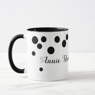 ihren Namen handschriftlich + schwarze Punkte Tasse