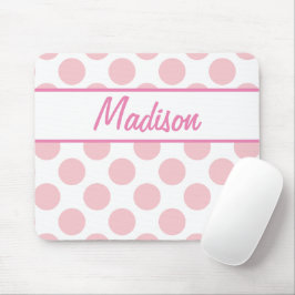 IHREN NAMEN HINZUFÜGEN - Pink Polka dot Mousepad