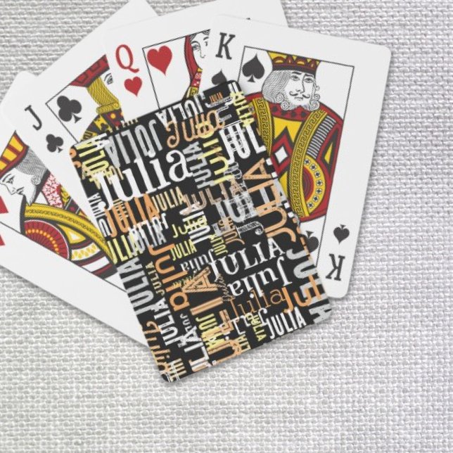 Ihren Namen in Farbe über schwarz wiederholen Spielkarten (Von Creator hochgeladen)