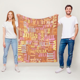 ihren Namen wiederholen Cool Boho Tones Fleecedecke