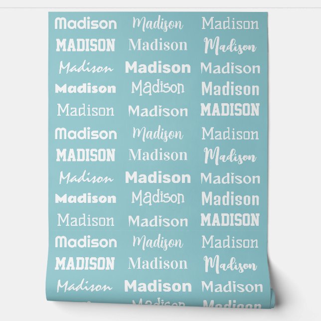 IHRER NAME Wiederholt benutzerdefinierte Farbe Tapete (Abrollen)