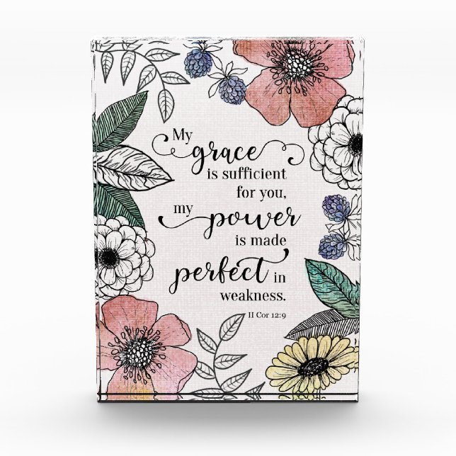 II Cor 12:9 - Meine Anmut ist ausreichend Fotoblock (Vorderseite)