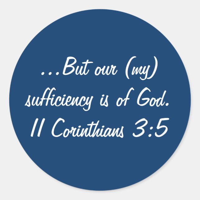 II Korinther 3:5-Aufkleber Runder Aufkleber (Vorderseite)