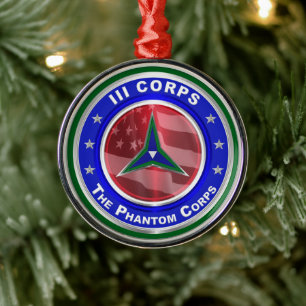 III Corps Andenken Weihnachten Ornament Aus Metall