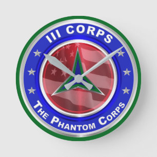 III Corps Phantom Corps Keepsake Runde Wanduhr