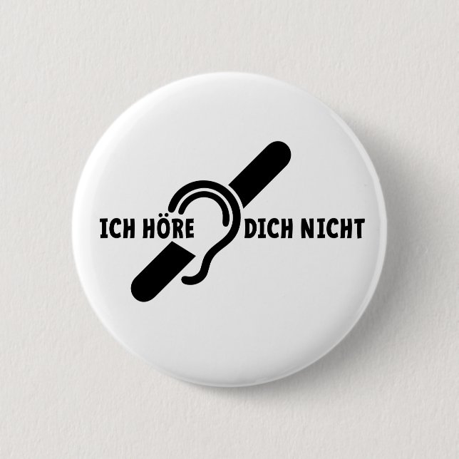 Ik ben doof. Doven, Dornhai. Lippenlezen Button (Vorderseite)