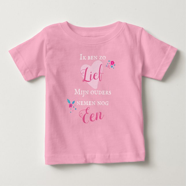 Ik ben zo Lif. Zwangerschap Baby T-shirt (Vorderseite)