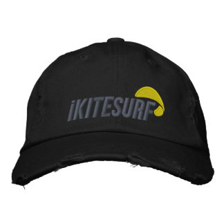 iK Black Distressed Hat Bestickte Baseballkappe