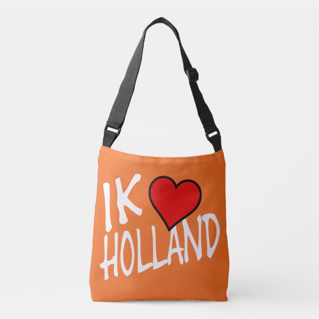 Ik Heart Holland, auf oder cbcnt Tragetaschen Mit Langen Trägern (Vorderseite)