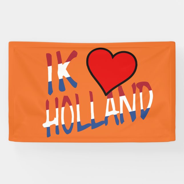 Ik Heart Holland Overlay auf oder auf einem Bild Banner (Horizontal)