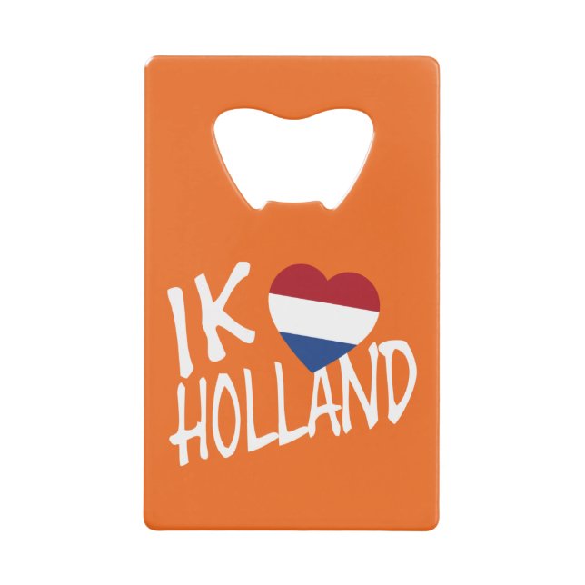 Ik Heartflagge Holland, auf oder auf Kamm Geldbeutel Flaschenöffner (Vorderseite)