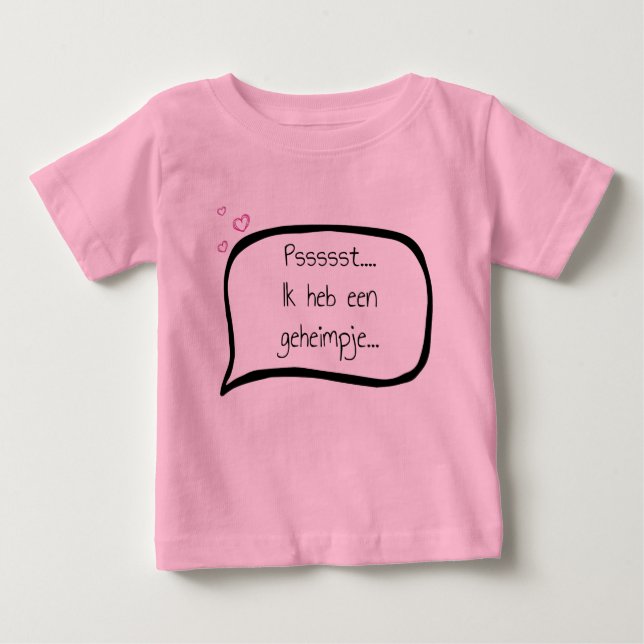 Ik heb een geheimpje Zus customizable date Baby T-shirt (Vorderseite)