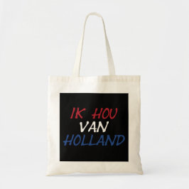 Ik Hou Van Holland Overlay auf schwarzem btcnt Tragetasche