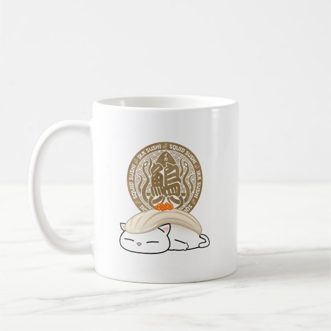 Ika Tintenfisch Sushi Cat Kaffeetasse (Links)