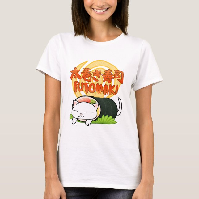 Ika Tintenfisch Sushi Cat T-Shirt (Vorderseite)