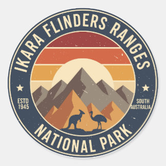 Ikara Flinders Ranges NP Retro-Aufkleber Runder Aufkleber