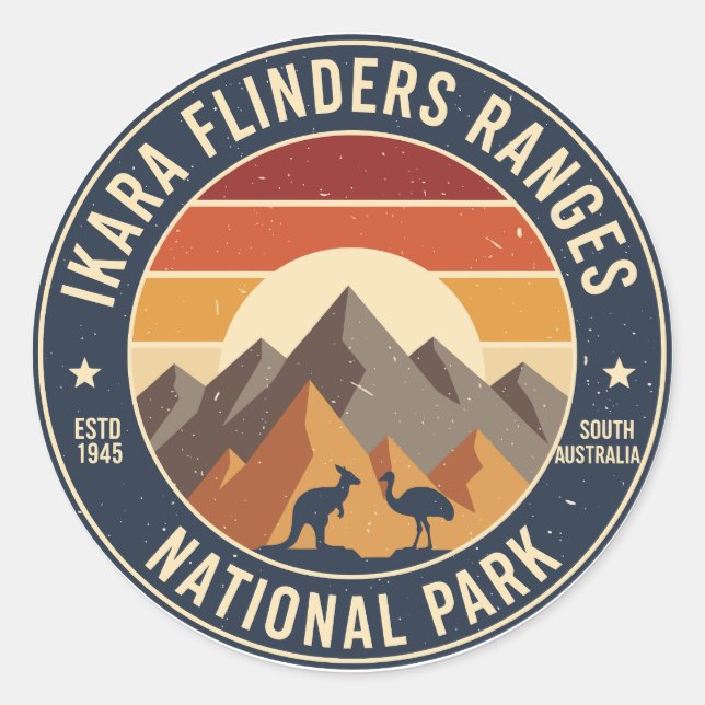 Ikara Flinders Ranges NP Retro Sticker (Vorderseite)
