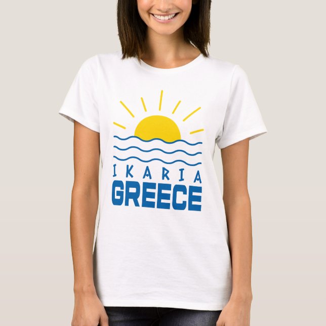 Ikaria Griechenland Sonnenschein und Meereswellen  T-Shirt (Vorderseite)