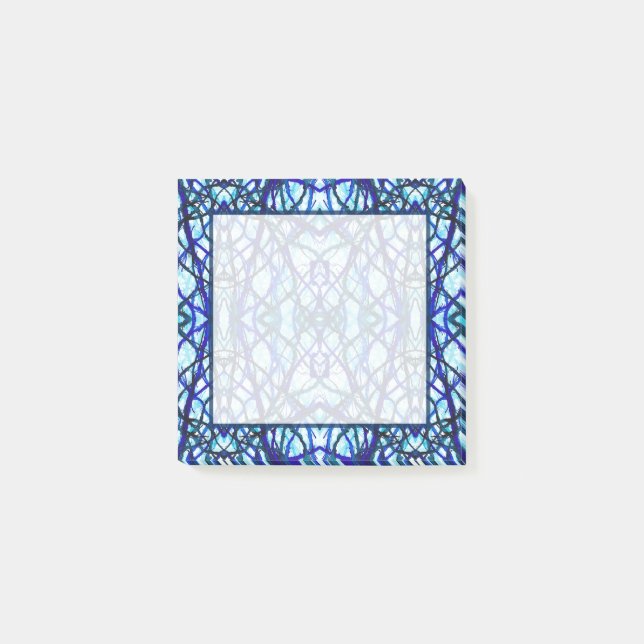 Ikarus Blau Abstrakte Alkoholtinte-Kunst Post-it Klebezettel (Vorderseite)