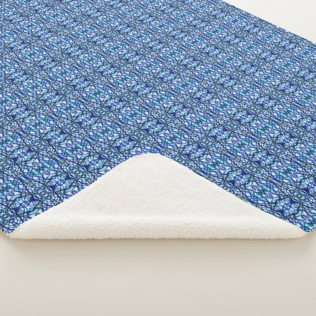 Ikarus Blau Abstrakte Alkoholtinte Kunst Sherpadecke (3/4)