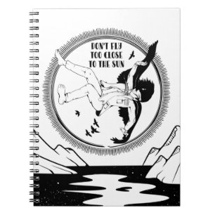 Ikarus Schwarz und Weiß Notizblock