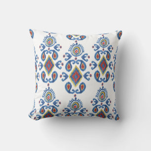 Ikat Abstrakt: Watercolor Oriental Motifs. Kissen