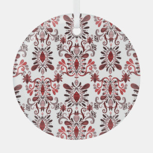 Ikat-Aquarell: Nahtloses tribales ethnisches Muste Ornament Aus Glas