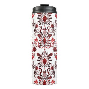 Ikat-Aquarell: Tribal-ethnisches nahtloses Muster. Thermosbecher
