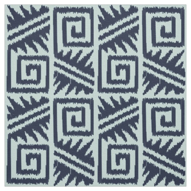 Ikat Aztec - Dark Indigo Blue und Chambrey Stoff (Muster)
