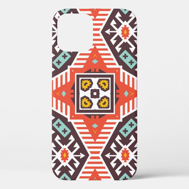 Ikat Aztec: Ethnisch gestreifte Textur Case-Mate iPhone Hülle (Rückseite)