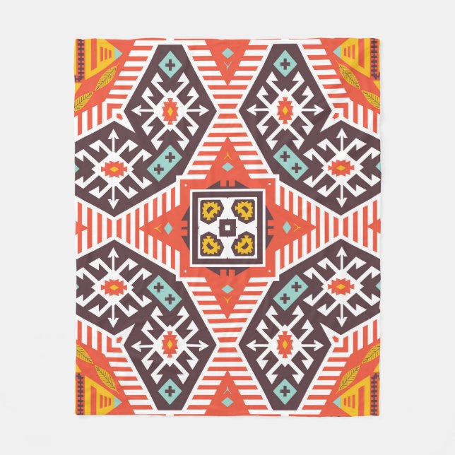 Ikat Aztec: Ethnisch gestreifte Textur Fleecedecke (Vorderseite)