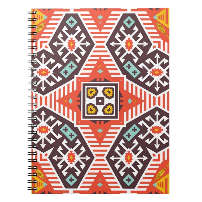Ikat Aztec: Ethnisch gestreifte Textur Notizblock (Vorderseite)
