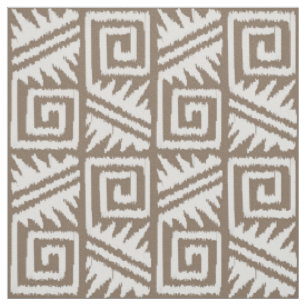 Ikat Aztec - leichte Taupe und Weiß Stoff