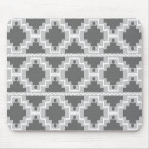 Ikat Aztec Muster - Dunkel und leicht grau / grau Mousepad