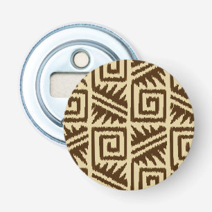 Ikat Aztec Muster - Dunkelbraun und Tan Flaschenöffner