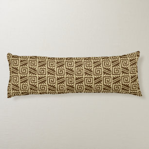 Ikat Aztec Muster - Dunkelbraun und Tan Seitenschläferkissen