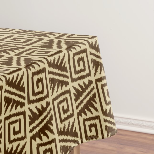 Ikat Aztec Muster - Dunkelbraun und Tan Tischdecke (Beispiel)