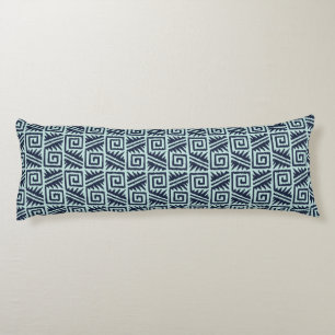 Ikat Aztec-Muster - Indizes und Lichtblau Seitenschläferkissen