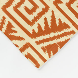Ikat Aztec Muster - Mandarin und Light Orange Fleecedecke
