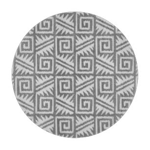 Ikat Aztec Muster - Schatten von Grau/Grau Schneidebrett